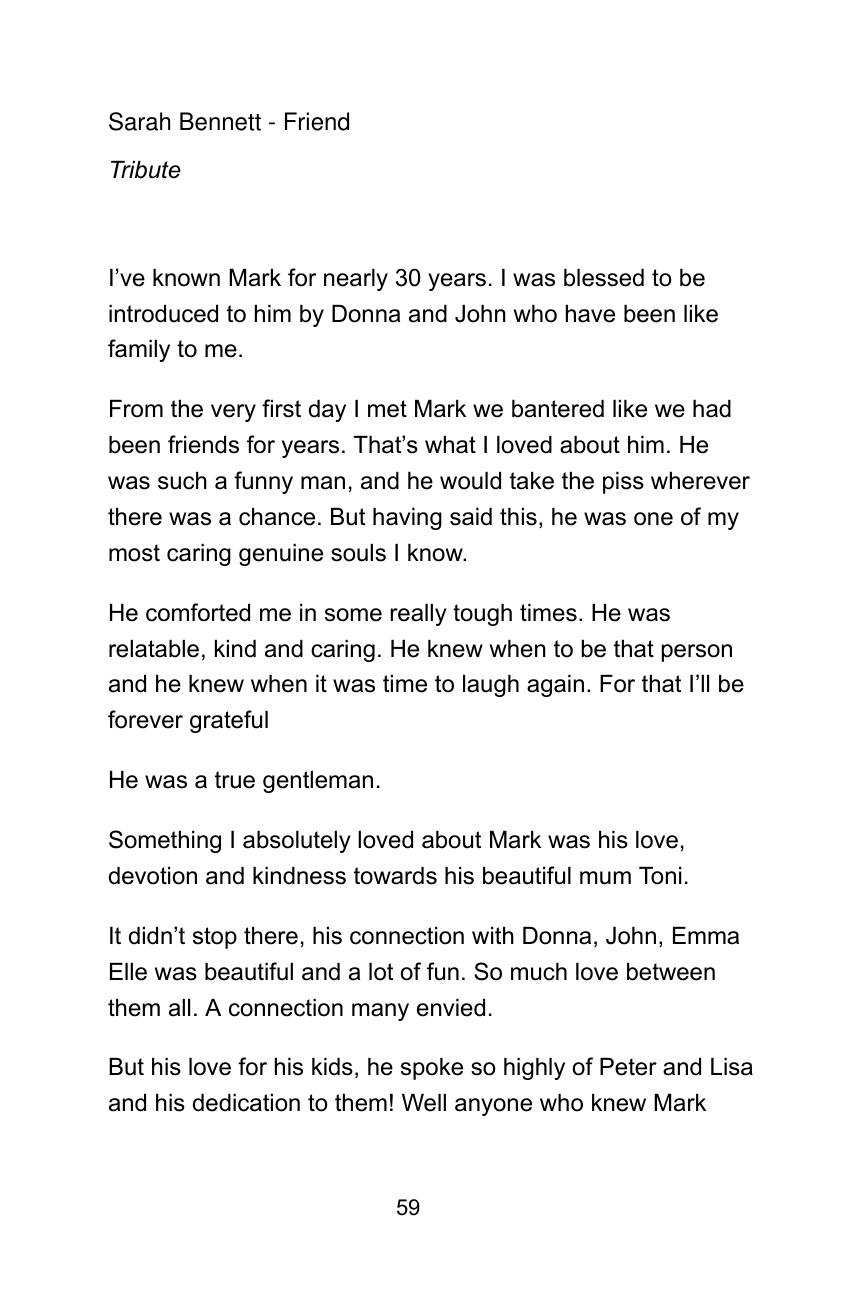 Anonymised tribute book example page 2