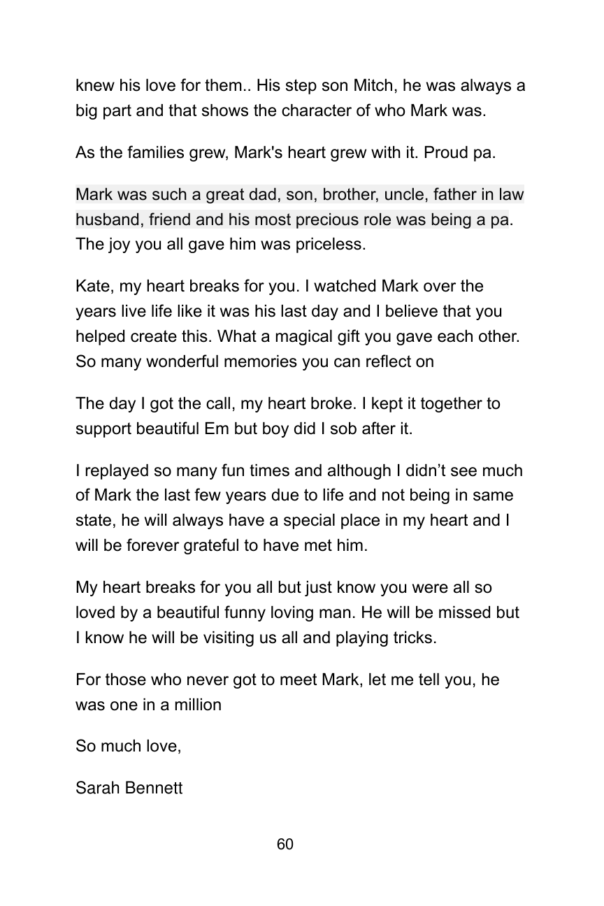 Anonymised tribute book example page 3