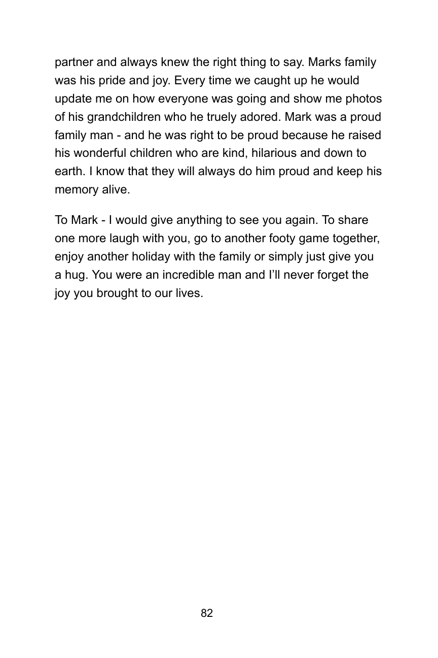 Anonymised tribute book example page 5