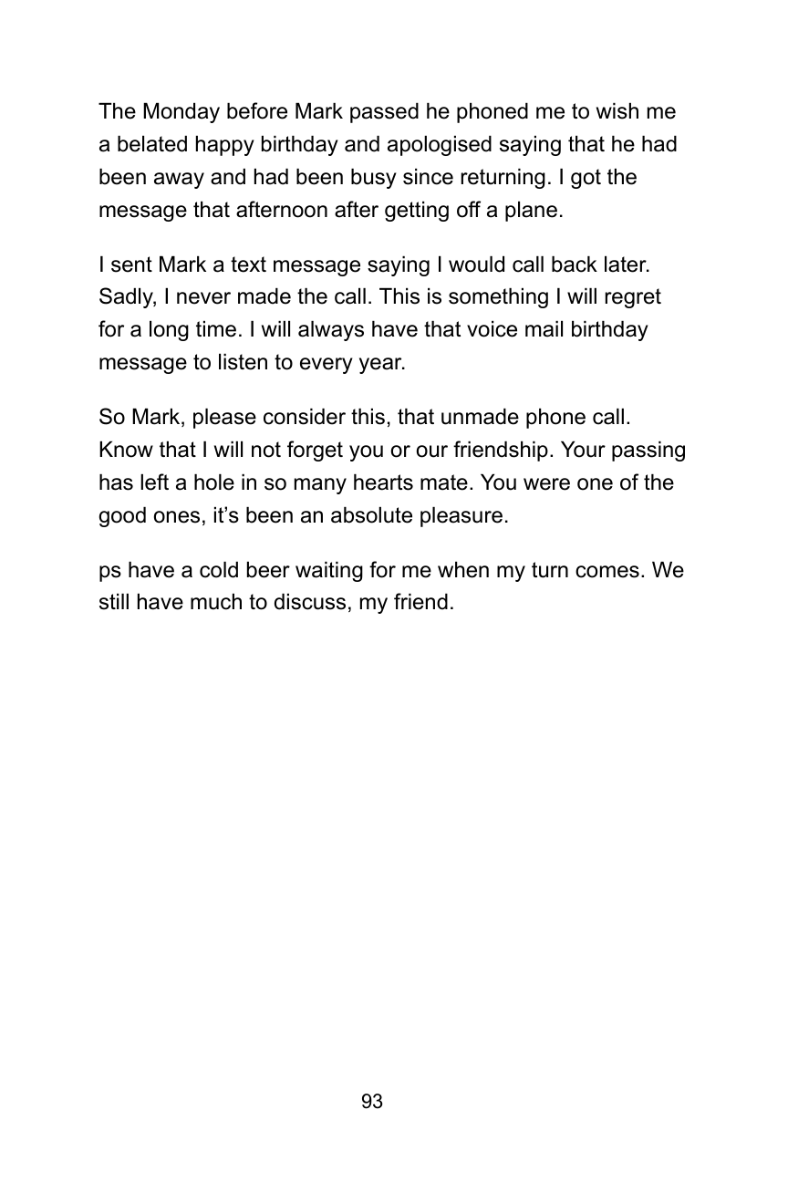 Anonymised tribute book example page 10